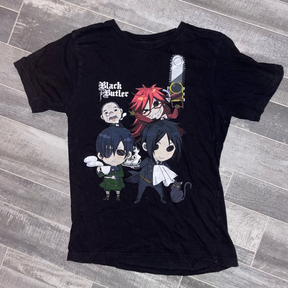 Funimation Black Butler Anime T Shirt Size Small Black Grell Graphic